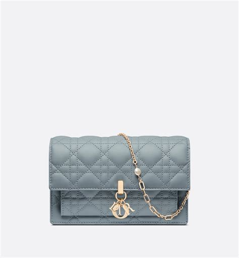 My Dior Daily Chain Pouch Cloud Blue Cannage Lambskin 